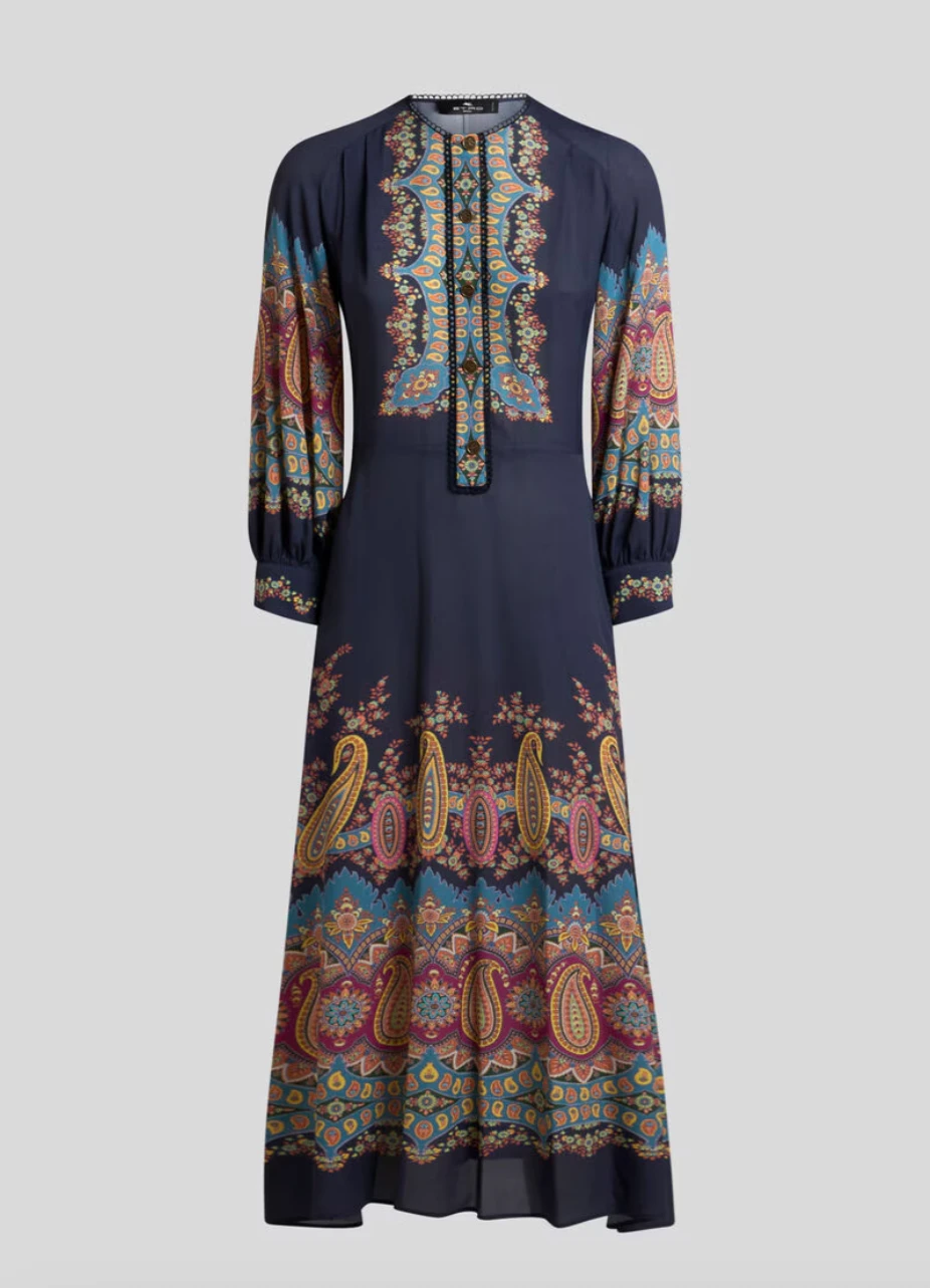 Dress with Placed Paisley Print by Etro