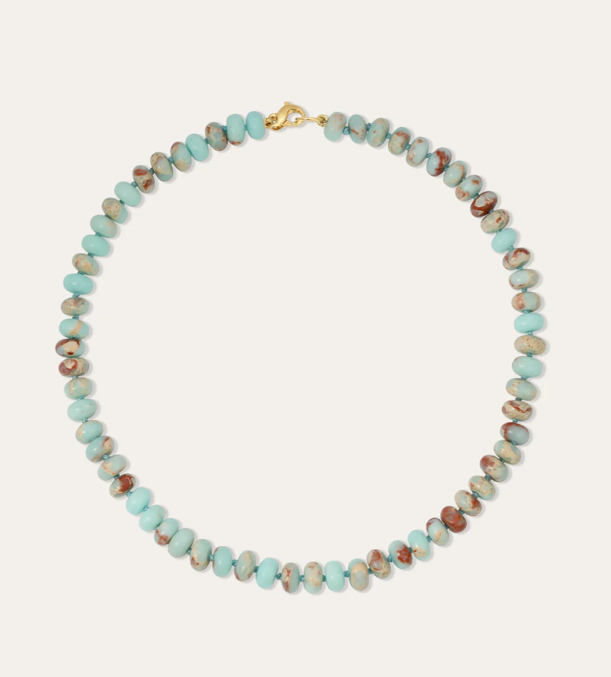 Lunar Gemstone Necklace in  Aqua Terra Jasper by Adina Reyter