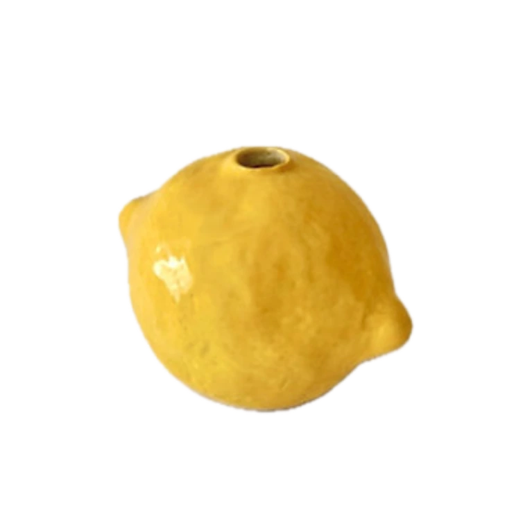 Handmade Ceramic Lemon Candle/Flower Holder